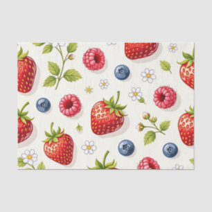 Berry Blossom Pattern Fresh Summer Fruits Tissue Paper
