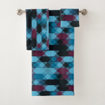 berry blue and ebony geometric