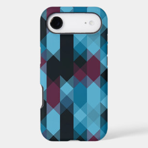 berry blue and ebony geometric