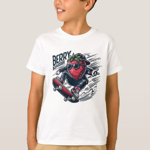Berry Boarder – Skateboarding Strawberry  T-Shirt