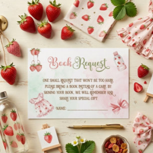 Berry Boho Girl Baby Shower Books For Baby Enclosure Card