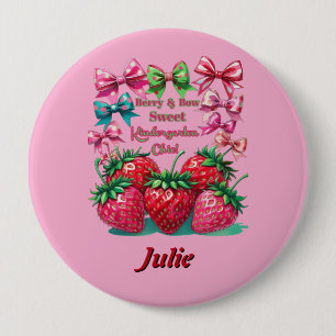 Berry Bow Sweet Kindergarten Chic 4 Inch Round Button
