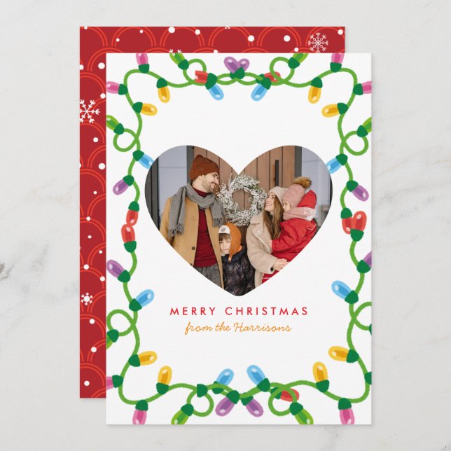 Berry Branches Frame | Modern Christmas Photo Holiday Card (Front/Back)