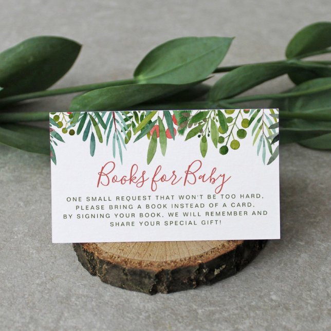 Berry & Branches Winter Baby Shower Book Request   Enclosure Card (Creator Uploaded)