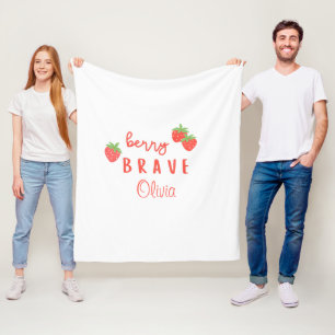 berry brave childhood cancer sick kids custom name fleece blanket
