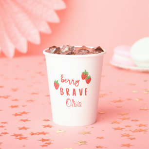 berry brave childhood cancer sick kids custom name paper cups