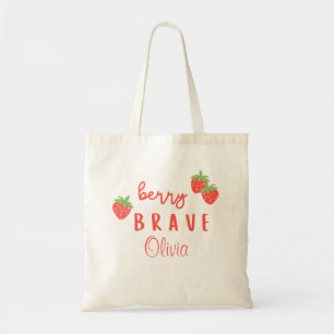 berry brave childhood cancer sick kids custom name tote bag