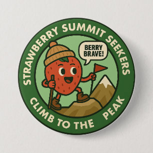 Berry Brave Mountain Hiking Adventure 3 Inch Round Button