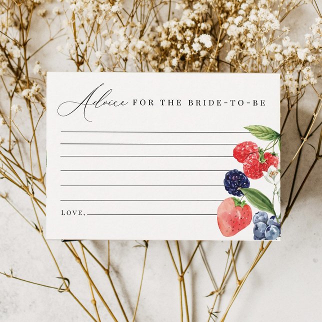 Berry Bridal Shower Advice Card Berry Sweet (Creator Uploaded)