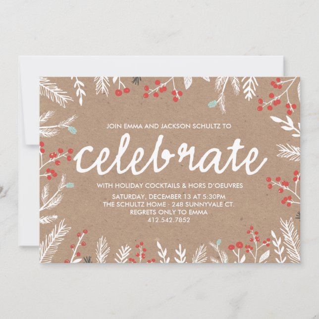 Berry Celeration Holiday Party Invitation (Front)