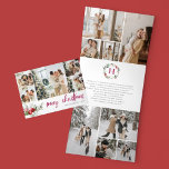 Berry Christmas 16 Photo Collage  Tri-Fold Holiday Card<br><div class="desc">Send a heartfelt holiday greeting with our beautifully designed personalized tri-fold Christmas card, perfect for showcasing your special moments. Featuring 16 photos—5 on the cover, 8 inside, and 3 on the back fold—this card allows you to share a year’s worth of memories in a stylish, minimalist layout. The cover features...</div>