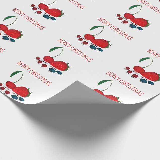 Berry Christmas Cartoon Characters Wrapping Paper (Corner)