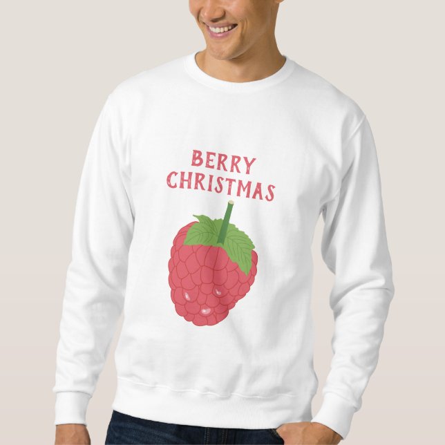 Berry Christmas Raspberry Fruit Design Sweatshirt (Front)