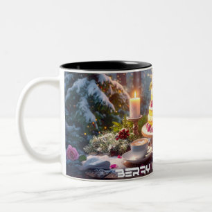 BERRY CHRISTMAS Two-Tone COFFEE MUG