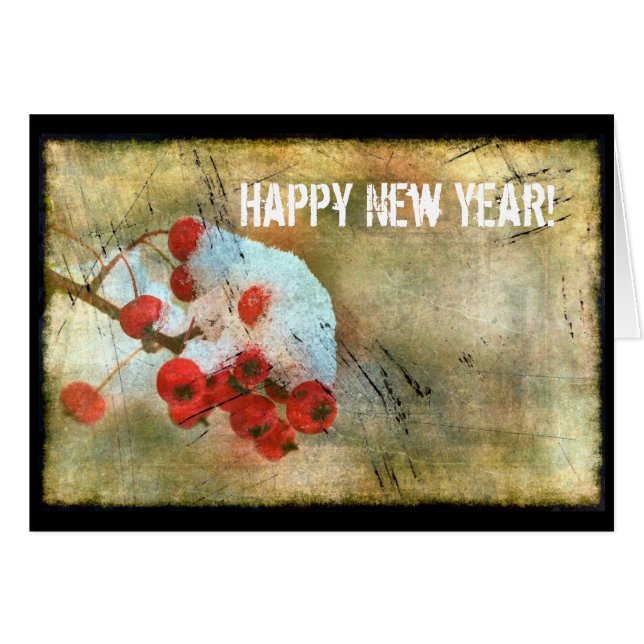 Berry Cold Grunge, Happy New Year! (Front Horizontal)