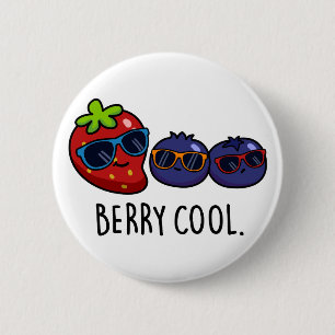 Berry Cool Funny Strawberry Blueberry Pun  2 Inch Round Button