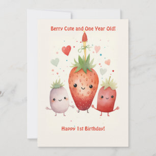 Berry Cute 1er Anniversaire Carte Anniversaire