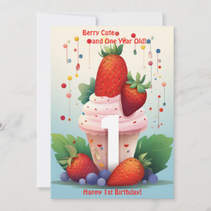 Berry Cute 1er Anniversaire Carte Anniversaire