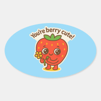 Berry cute Button Oval Sticker