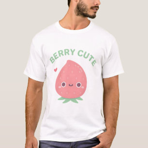 Berry Cute Pun, Toothy Grin Strawberry T-Shirt