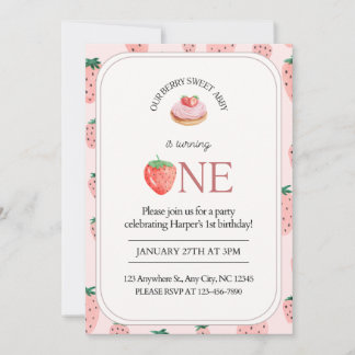 Berry Excited to Turn 1  Invitation