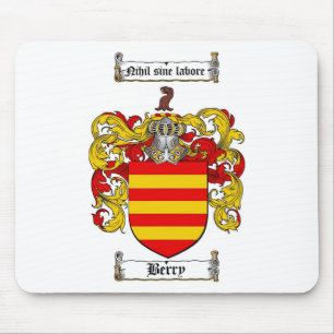 BERRY FAMILY CREST -  BERRY COAT OF ARMS MOUSE PAD