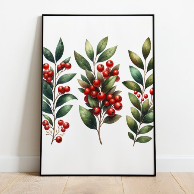 Berry Festive - Poster des Branches d'hiver luxuri (Créateur téléchargé)