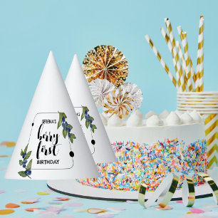 Berry First 1st Birthday Blueberry Modern Party Hat