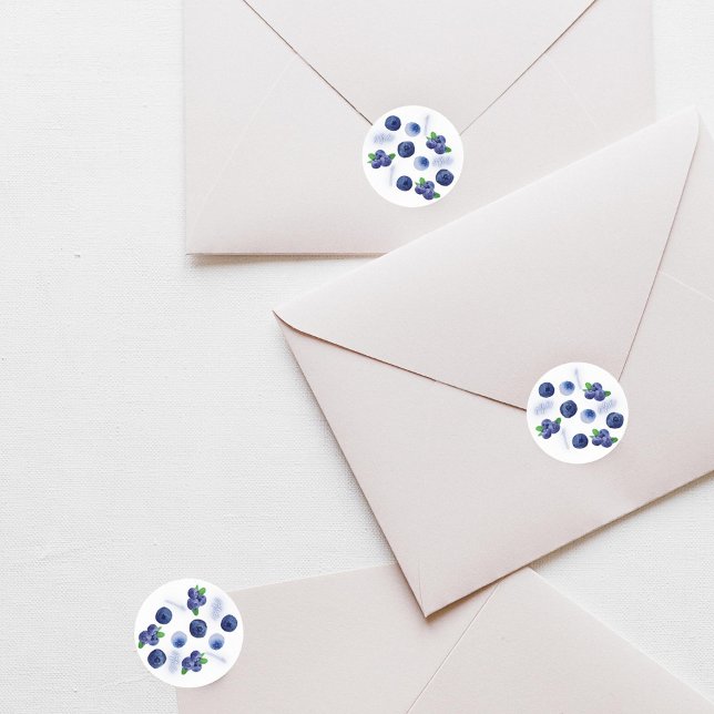 Berry First | 1st Birthday | Blueberry | Pattern Classic Round Sticker (Creator Uploaded)
