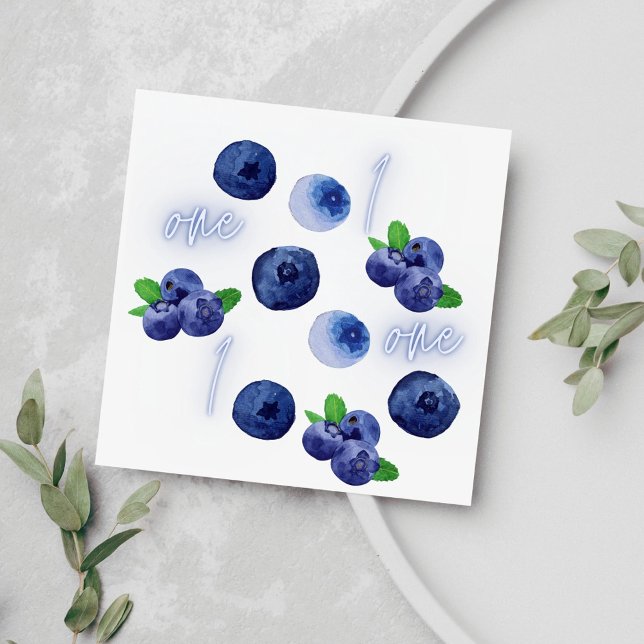 Berry First | 1st Birthday | Blueberry | Pattern Napkin (Creator Uploaded)