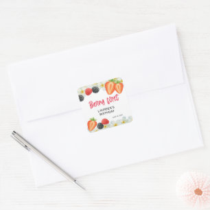 Berry First 1st Birthday Square Sticker