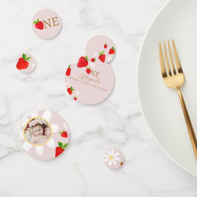 Berry First 1st Strawberry Birthday  Confetti (Group)