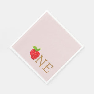 Berry First 1st Strawberry Birthday Napkin
