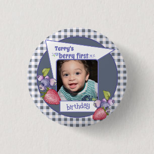 Berry First Birthday 1 Inch Round Button
