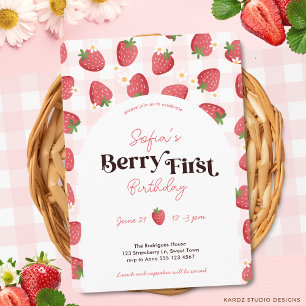 Berry First Birthday 1st Birthday Invitation
