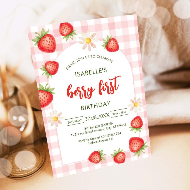 Berry First Birthday 1st Birthday Invitation (Créateur téléchargé)