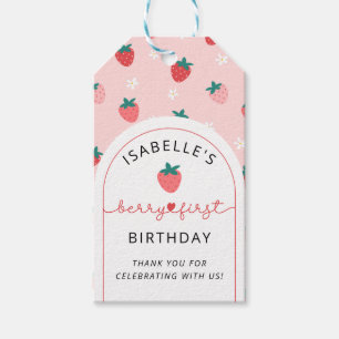 Berry First Birthday 1st Birthday Thank You Favour Gift Tags