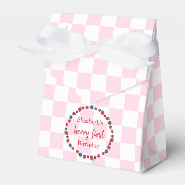 Berry First Birthday Favor Box (Front Side)