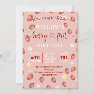 Berry First Birthday Fête à thème Invitations