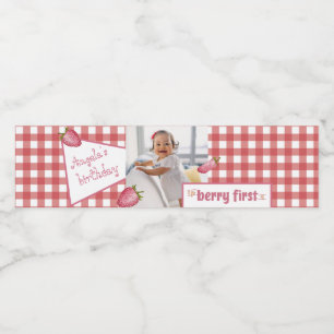 Berry First Birthday Food and Beverage Label Set