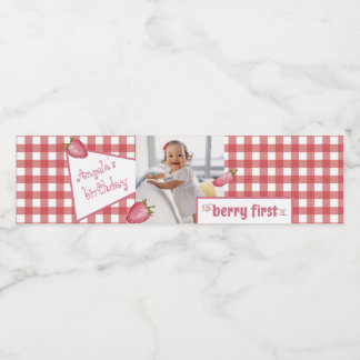 Berry First Birthday Food and Beverage Label Set