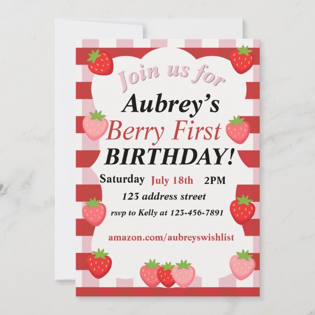 berry first birthday invitation (Front)
