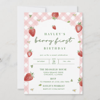 Berry First Birthday Invitation