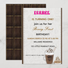 Berry First birthday invitation