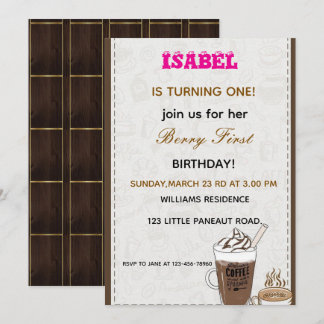 Berry First birthday invitation