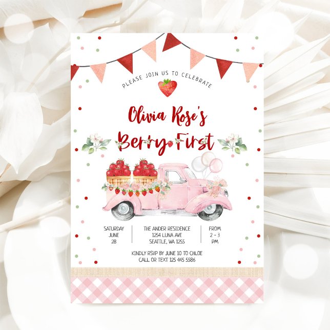Berry First Birthday Invitation (Creator Uploaded)