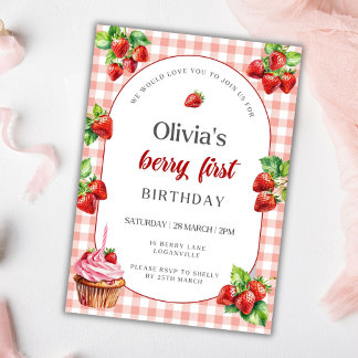 Berry First Birthday Invitation