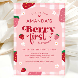 Berry First Birthday Invitation, 1st Birthday Invitation