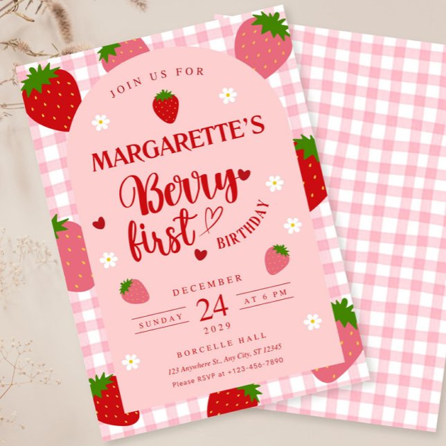 Berry First Birthday Invitation Modèle Berry 1er (Créateur téléchargé)
