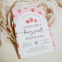 Berry First Birthday Invitation | Strawberry 